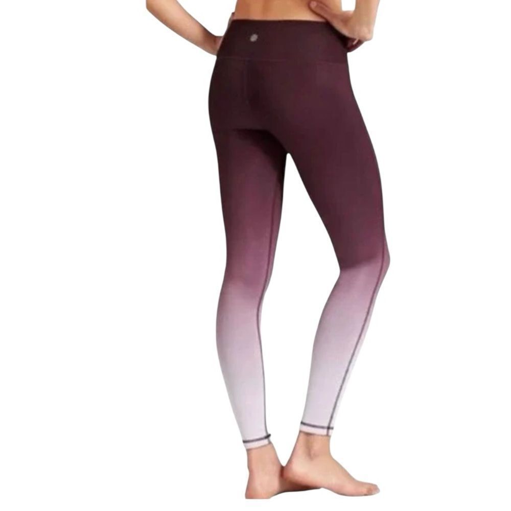 Athleta Women Burgundy Maroon Ombre Fade Leggings sz S